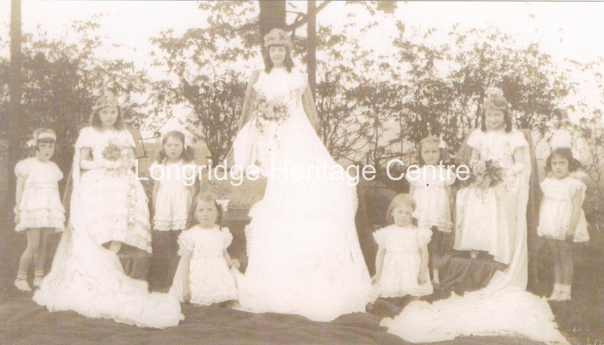 418A - Longridge CofE  - Rose Queen and Attendents - 1934